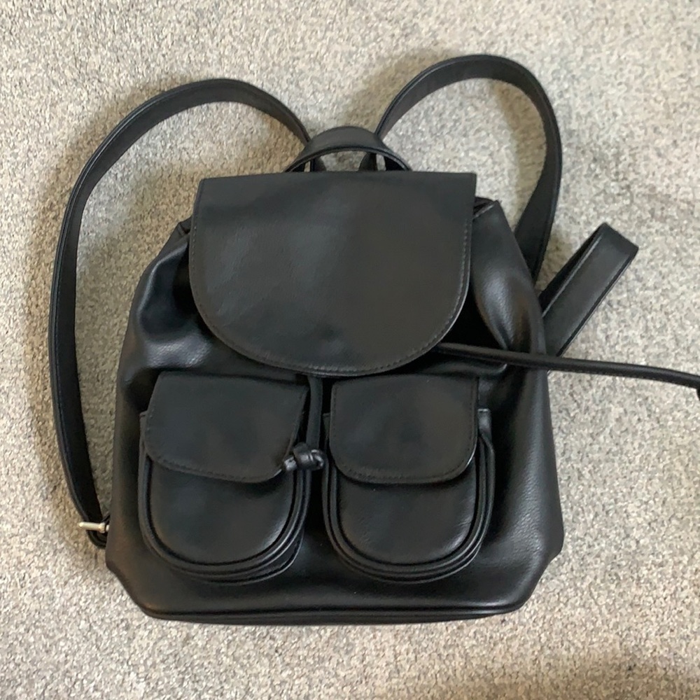 Leather mini backpack